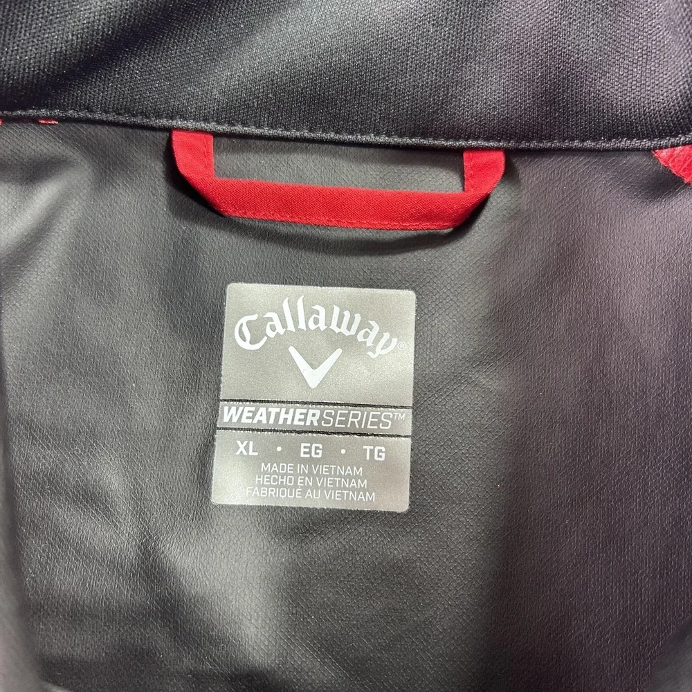 Callaway Weather Series Swing Tech Jacket Mens XL Red 1/4 Zip Golf Windbreaker